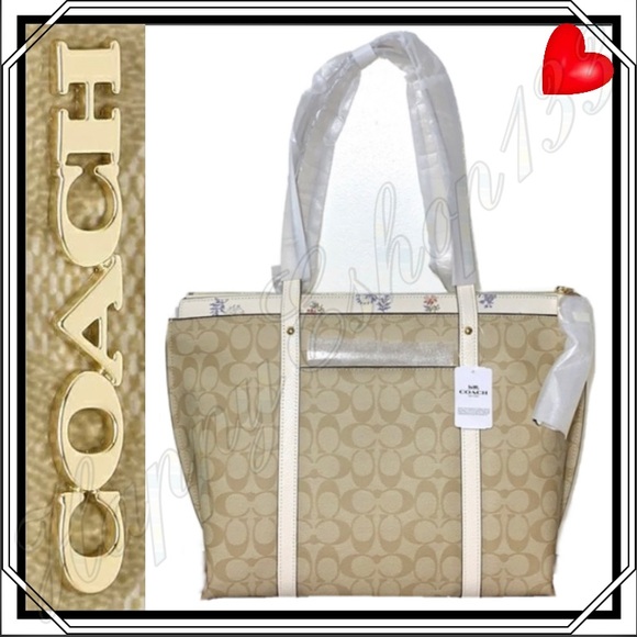 Coach May Tote Signature Canvas Dandelion Flrl Pnt - Picture 9 of 16
